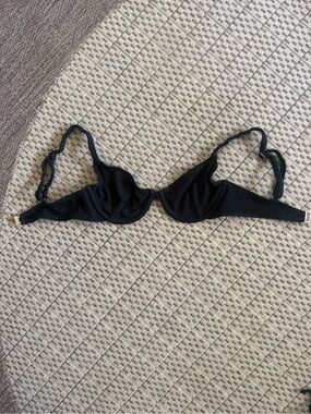Skatie Black Ribbed Underwire Bikini Top - Black